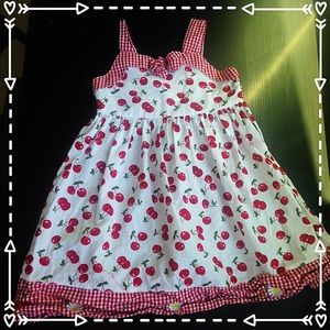 Cherry Print Girls Super Cute Summer Dress Size 4